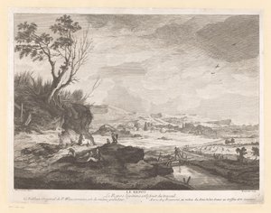 Paisaje con figuras en reposo Le repos (título sobre objeto) de Pierre Francois Beaumont
