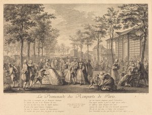 El paseo de las murallas de París de Pierre Francois Courtois after Augustin de Saint Aubin