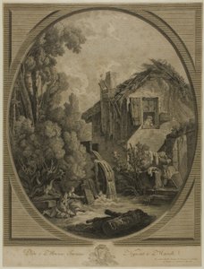 Paisaje con molino de viento de Pierre Francois Laurent