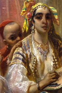 Mujeres de Argel, patio interior de Pierre François Eugène (after) Giraud