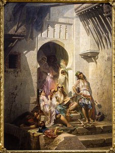 Mujeres de Argel, patio interior de Pierre François Eugène (after) Giraud