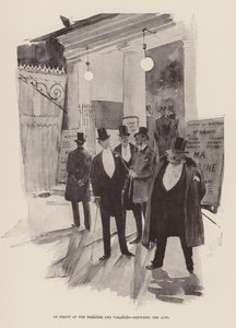 Delante del Teatro de las Variedades, entre los actos (grabado) de Pierre Georges Jeanniot