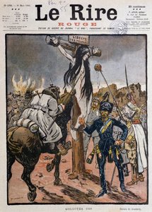 La libertad de los pueblos crucificada (“Gólgota 1918”) - por Jeanniot, en “Le Lire Rouge” del 30/03/1918 (grabado) de Pierre Georges Jeanniot