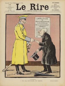 Sátira sobre el abandono de Alsacia por Francia a Alemania. Ilustración para Le Rire de Pierre Georges Jeanniot