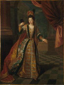 Francés: Portrait présumé de Mademoiselle de Nantes (Louise-Françoise de Bourbon, 1673-1743), en costume de bal de Pierre Gobert