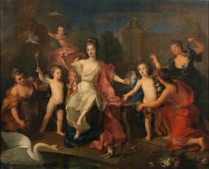 española:  María Adelaida de Saboya, duquesa de Borgoña con sus hijos La duquesa de Borgoña con sus dos hijos, los duques de Bretaña y Anjou (futuro Luis XV) de Pierre Gobert