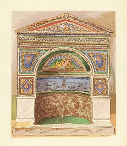 Fuente de mosaico de esmalte en la Casa del Oso, Pompeya de Pierre Gusman