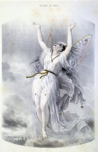Hada: La Peri - en "Les femmes mythologiques", por Mery y Foelix, ilustración de G. Staal, ed. por Gouet