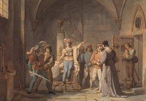 Juana de Arco Prisionera en Ruan, 1819 de Pierre Henri Revoil