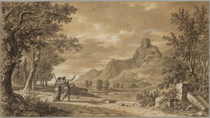 El monte Athos tallado como monumento a Alejandro Magno de Pierre Henri de Valenciennes