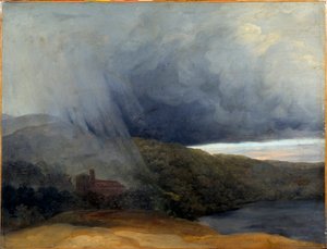 Tormenta junto a un lago