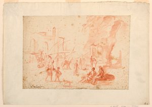 Escena de puerto de Pierre Jacques Volaire
