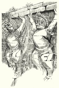 Garudas, Terraza de los Elefantes (grabado)