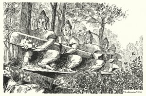Gigantes de la balaustrada (grabado) de Pierre Jeannerat de Beerski