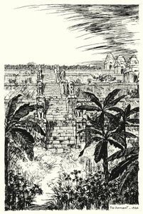 Escalera principal, Phnom Bakeng (grabado) de Pierre Jeannerat de Beerski