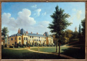 Primer Imperio: “Vista del castillo de Malmaison, fachada al parque” de Pierre Joseph Petit
