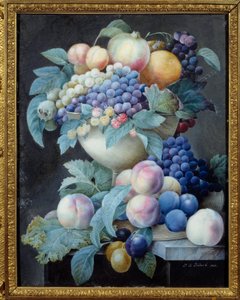 Uvas en una copa de Pierre Joseph Redouté