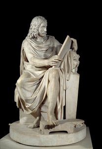 El pintor francés Nicolas Poussin (1594-1660) Escultura de mármol por Pierre Julien (1731-1804) 1804 París, Museo del Louvre