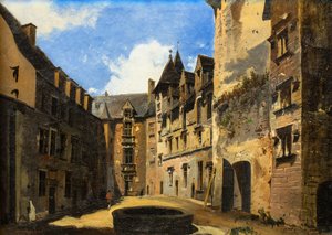 Vista del patio del castillo de Pau de Pierre Justin Ouvrie