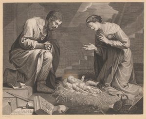 María y José en la Adoración del Niño Jesús de Pierre Landry