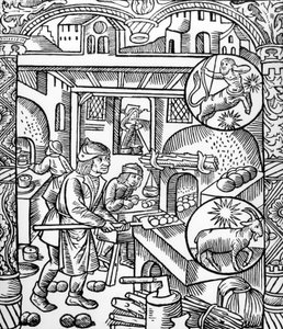 Sagitario y Capricornio (grabado) de Pierre Le Rouge