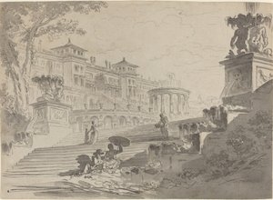 Fantasía en la Villa Medici con Fuentes de Pierre Lelu