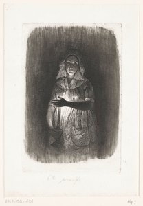 Criada con vela encendida Cinco pruebas de aguafuerte (título de la serie) de Pierre Louis Dubourcq