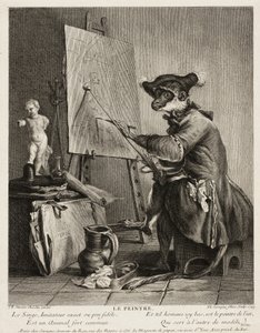 El mono pintor de Pierre Louis de Surugue