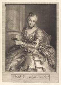 Mme. de M ... en traje de baile de Pierre Louis de Surugue after Charles Antoine Coypel