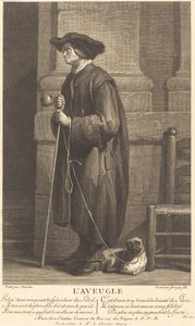 El mendigo ciego de Pierre Louis de Surugue after Jean Siméon Chardin