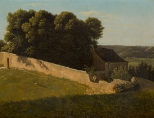 Paisaje de verano con cabaña de Pierre Luc Charles Ciceri