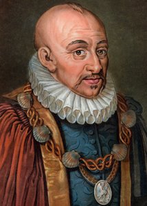 Michel Eyquem de Montaigne 1533-1592 - grabado - siglo XIX - Retrato de Michel Eyquem de Montaigne (1533-1592), filósofo humanista francés. Grabado por Pierre Michel Alix