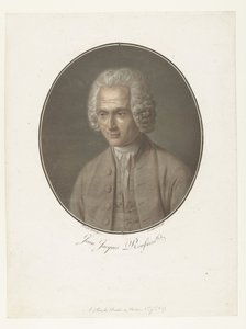 Retrato de Jean-Jacques Rousseau Jean-Jacques Rousseau (título sobre objeto) Colección de grandes hombres (título de la serie) de Pierre Michel Alix
