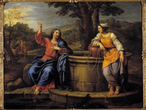 Jesús y la samaritana de Pierre Mignard