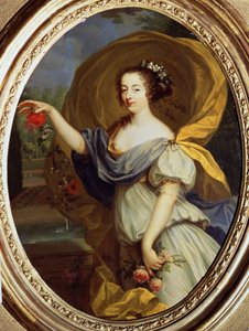 ""Retrato de Louise Francoise De La Baume Le Blanc, duquesa de Valliere (Madame De La Valliere) (1644-1710), favorita de Luis XIV, en Flora"" Pintura de Pierre Mignard (1612-1695) Museo Pouchkine del siglo XVII, Moscú de Pierre Mignard