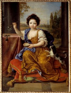 Retrato de Louise Marie de Bourbon, Mademoiselle de Tours, Duquesa de Orleans (1674-1681) de Pierre Mignard