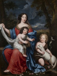 Retrato de Madame de Maintenon 1635-1719, con los hijos naturales de Luis XIV, siglo XVII