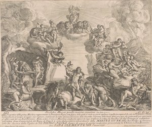La Prima Macchina para la Chinea de 1738: Alegoría de la Providencia Real de Pierre Parrocel