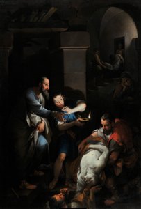 La vida de Tobías: "Tobías entierra a sus compatriotas muertos en su huida." de Pierre Parrocel