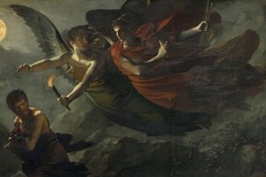 (detalle) Justicia y Venganza Divina Persiguiendo el Crimen de Pierre Paul Prudhon
