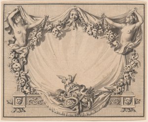 Un cartucho con máscaras de teatro de Pierre Philippe Choffard