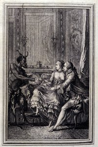 La cosa imposible. En “Cuentos y nuevas en verso” de Jean La Fontaine. 1776. Ilustración por P.P. Choffard.