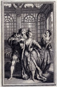 La prometida del rey de Garbe - en “Cuentos y nuevas en verso” de Jean La Fontaine. 1776. Ilustración de P.P. Choffard de Pierre Philippe Choffard