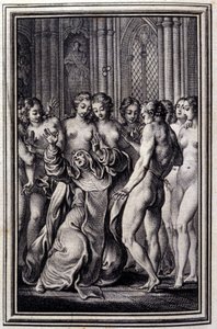 Le Glouches. En “Cuentos y nuevas en verso” de Jean La Fontaine. 1776. Ilustración por P.P. Choffard. de Pierre Philippe Choffard
