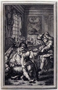 Le bat - en “Cuentos y nuevas en verso” de Jean La Fontaine. 1776. Ilustración de P.P. Choffard de Pierre Philippe Choffard
