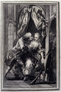 Les quiproquos - en “Cuentos y nuevas en verso” de Jean La Fontaine. 1776. Ilustración de P.P. Choffard de Pierre Philippe Choffard