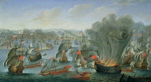 Batalla naval con la flota española