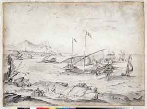 Barcos en el puerto de Marsella de Pierre Puget