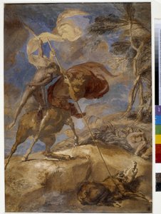 Boceto de "La Educación de Aquiles por el Centauro Quirón" de Pierre Puget