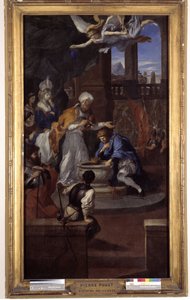 El bautismo de Clodoveo I (465-511), 25 de diciembre de 496, por San Remigio, obispo de Reims de Pierre Puget